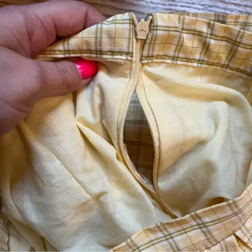 Cali 1850 yellow plaid skirt size XS