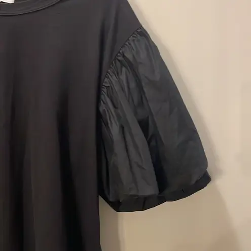 ALC Frank A.L.C. Black Cassandra Puff Balloon Taffeta Short Sleeve Tee Shirt xs black