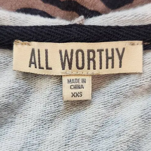 All Worthy Animal Print Hoodie Size XXS Brown and Black Leopard Print Top