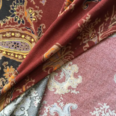 Jaclyn Smith Vintage Y2K Paisley Skirt A Line Knee Length Red Brown Stretch XL