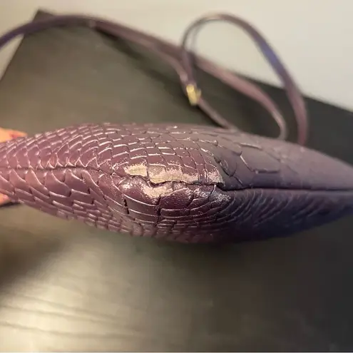 GiGi New York Purple Crossbody Bag Python Embossed Faux Leather Small Purse