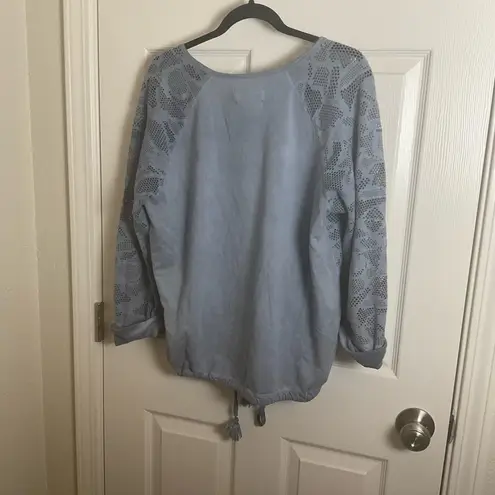 Anthropologie | Saturday Sunday Blue Top with Drawstring Waist size small