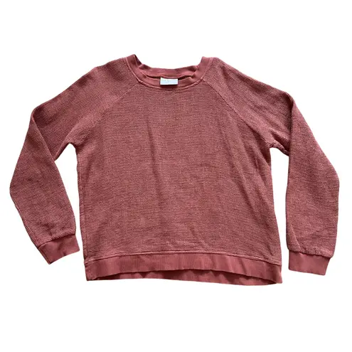 Parachute Waffle Lounge Crewneck Top Women's Blouse Top Shirt Clay Red Brown Size L