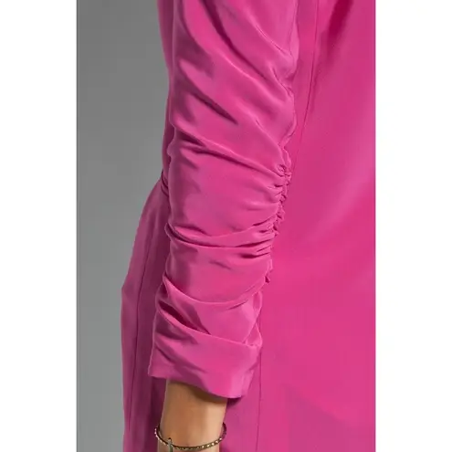 Elizabeth and James NWT Heather Blazer in Fuchsia Pink Ruched Sleeve Crepe 2 $495