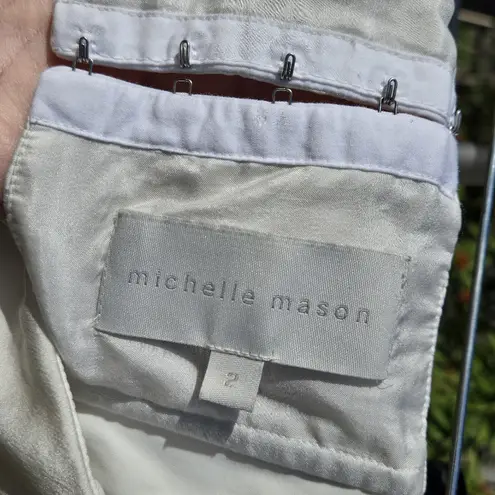 Michelle Mason  Silk bustier handkerchief top 2 White