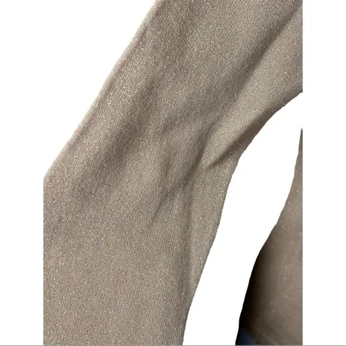 New York & Company Y2K Rose Gold Glitter Fitted Turtleneck Sweater Size Small Pink