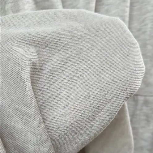 Boutique Ruffled Mini Dress oatmeal cream beige crewneck oversized S Gray