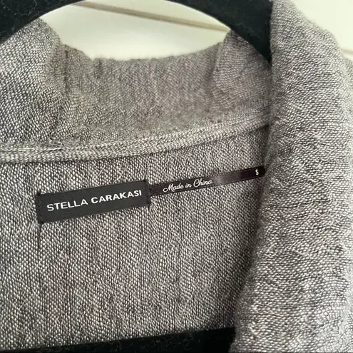 Stella Carakasi Women’s Small Hemp LagenLook Minimalist Button Jacket Artsy Art Gray