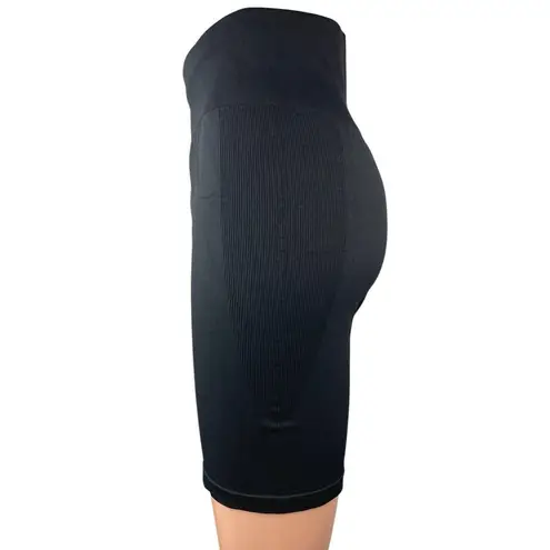We Wore What Women's Black High Waist Athletic Biker Bike Running Shorts Size L