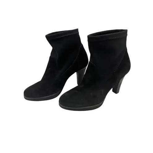 Paul Green Shoes Women 6.5 Black Suede Arden Platform Sock Ankle Heeled Boots