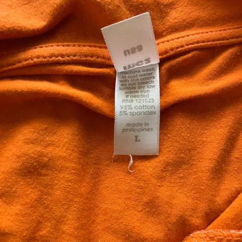 MC2 USA Orange Graphic Tee Sz L Beaded Roses Skeleton Birds Festival Top Gothic Size L