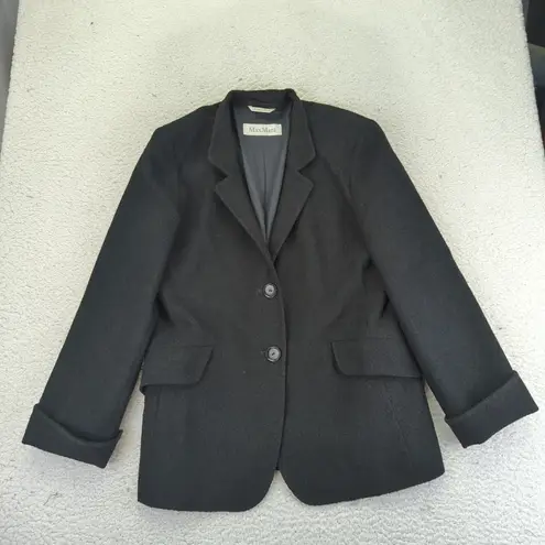 Max Mara Black Wool Blend Suit Blazer Pants Womens 12 Italy Business Casual