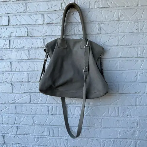 IO Pelle Italia Women's Neutral Olive Gray Leather Shoulder Bag Zip Closure