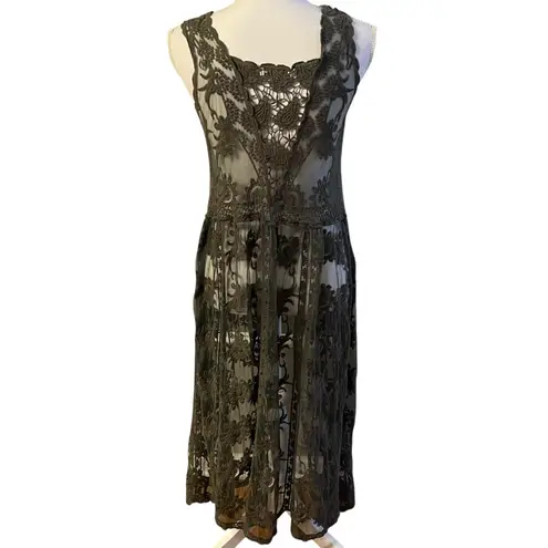 Woven Heart Womens Whimsigoth Lace Kimono Cardigan Size L Boho Festival Goth