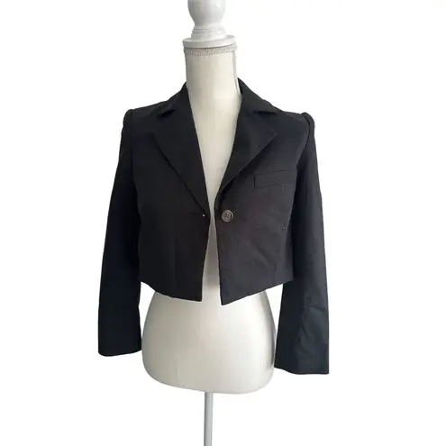 Something Navy Black Cropped Blazer Jacket Size XXS NEW with tags