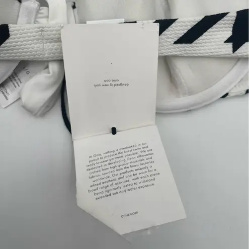 ONIA Gaby Bikini Top Halter Bandeau B&W Swim Beach Houndstooth NWT Size Large