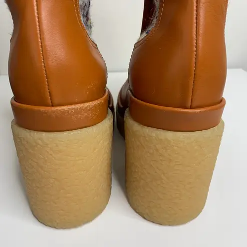 Chloé Jamie Sock Platform Chelsea Almond Boot Luminous Ochre New Size 41