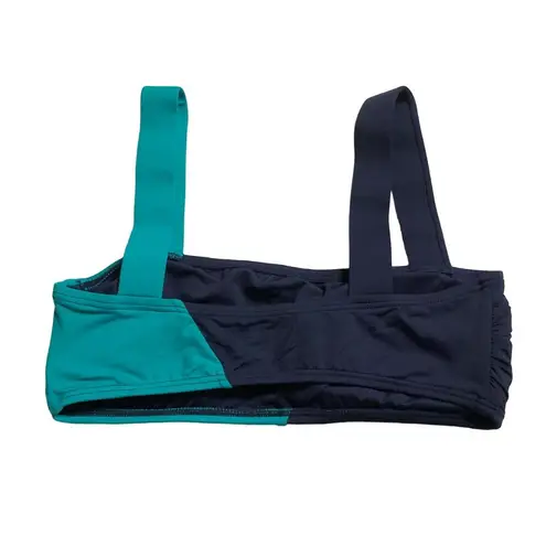 Vince Camuto  Swim Bikini Top Bandeau Removable Cups Navy Blue Teal Size M