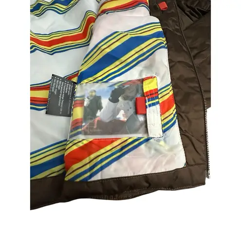 Burton B by Roosevelt Bomber Snowboard Jacket Women's Small Satin Brown #KL3-1