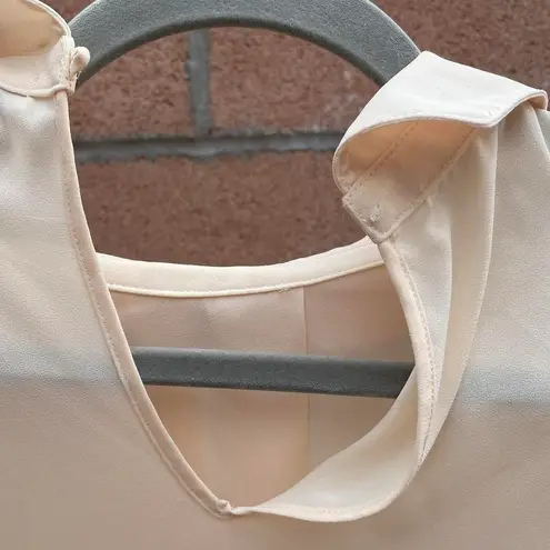 Ivory Cream Long Sleeved Semisheer Blouse Size M