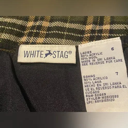 White Stag VTG 1960s Green Plaid Wool Knee-Length Skirt - 6