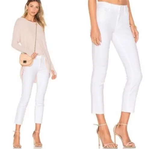 Mother Jeans Looker Petite Glass Slipper White Cropped Womens 32 Ankle
