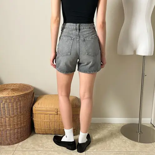 ZARA  gray high waisted denim jean mom shorts