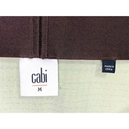 CAbi  Pastime Mini Skirt Size M Brown Plaid with Two Front Pockets‎ Elastic