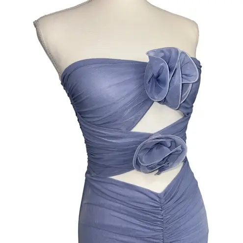 MARIANNA SENCHINA for FWRD Strapless Flower Bloom Midi Dress Small New Womens Purple