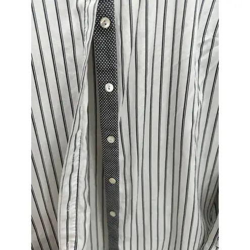 Kobi Halperin Button Down Shirt Women Small Black White Striped Collar Flare