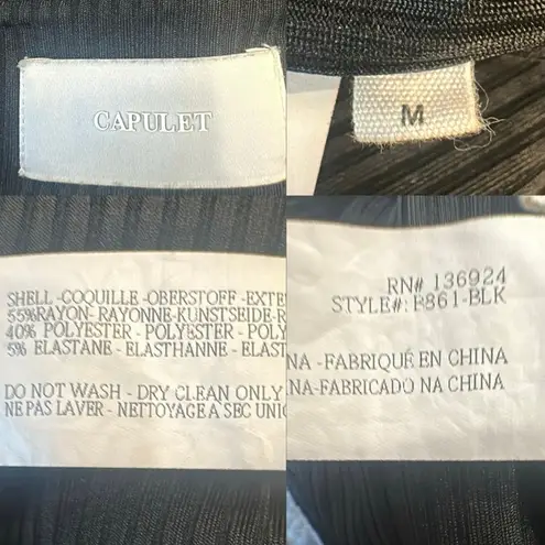 Capulet Black Ribbed Square Neck Bustier Sleeveless Thong Bodysuit Going Out Top