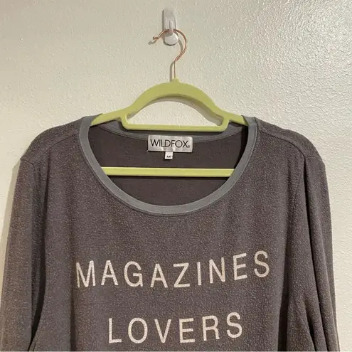 Wildfox  Gray Magazines Lovers Ice Cream Sweatshirt Sz M