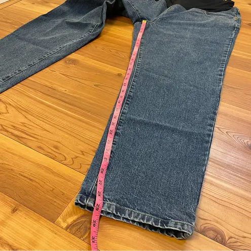 Isabel 90s Straight Maternity Denim Jeans Over The Belly Crossover Panel New 16 Blue Size undefined