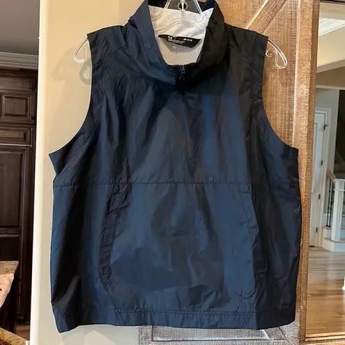 Under Armour  Black Windbreaker Pullover Vest Zip Neck Loose Fit Womens Medium