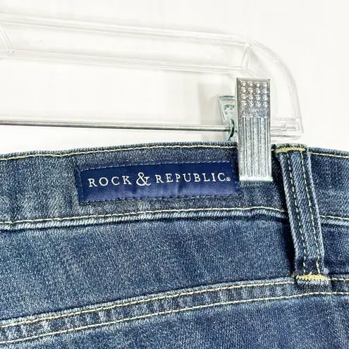 Rock & Republic Rock Republic Size 12 Jeans Slim Straight Blue‎ Denim Embossed Pockets 275