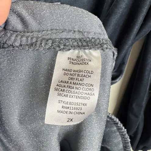 easel Velvet Tunic Top 2X Gray Long Sleeve Whimsigoth Boho Fall Comfy Relaxed