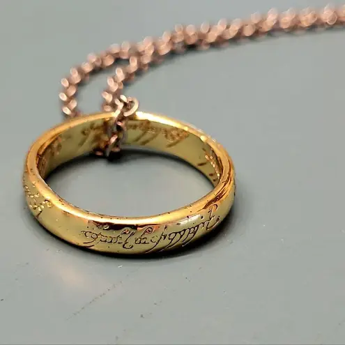 One Ring To Rule Them All Reproduction From Lord Of The Rings On Frodo's Chain Gold