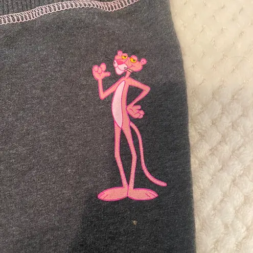 Pink Panther vtg dk gray flare leg low rise drawstring waist yoga pants. Size M. Size M