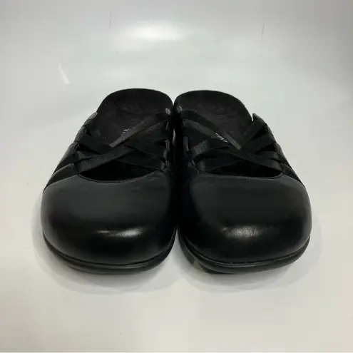 Vionic Claire black leather mules slip on shoes women’s size 9 business casual