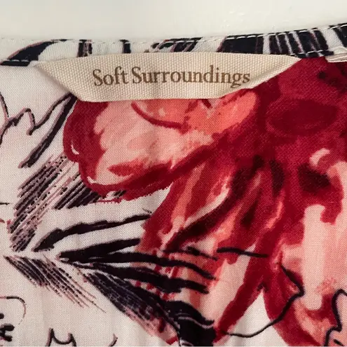 Soft Surroundings Blouse Floral Tassel Pom Pom Trim Tiered Boho Festival Size XL