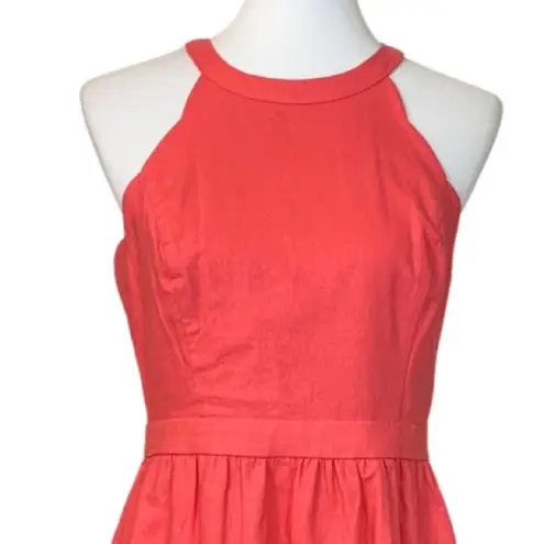 Market & Spruce NEW Halter Dress Linen Coral Linen Cotton Women's Size Medium