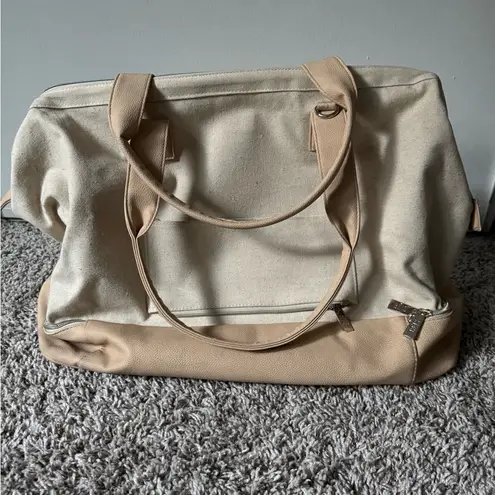 BEIS Weekender Bag in Beige and Cream