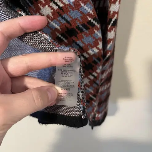 Tahari  Blazer Cardigan Sweater Houndstooth Color Career Business Preppy Academia