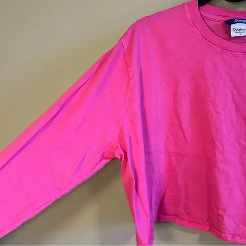 Outdoor Voices  Women’s Pink Long Sleeve Crop Top Medium