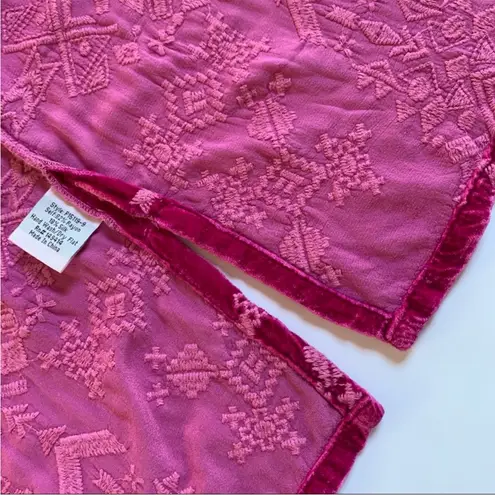 Johnny Was Embroidered Ellen Oversized Velvet Tunic Top XS