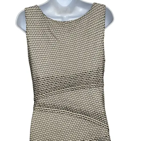 BAILEY 44 Gobi Desert Cream & Black Sleeveless Rayon Bodycon Dress EUC Large