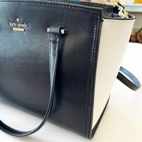 Kate Spade  Small Geraldine Patterson Drive Black Cream Leather Crossbody Bag NWT