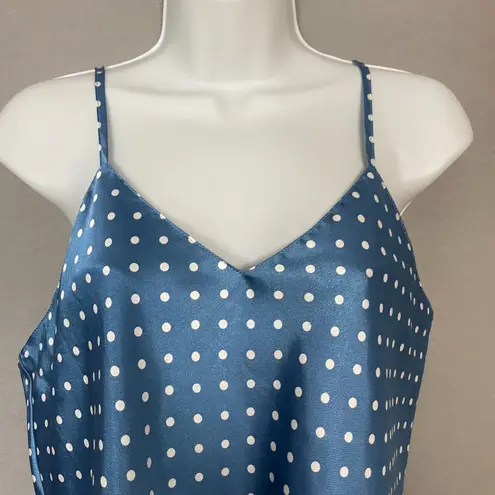 Vintage Camisole Polka Dot Blue White Spaghetti Straps V