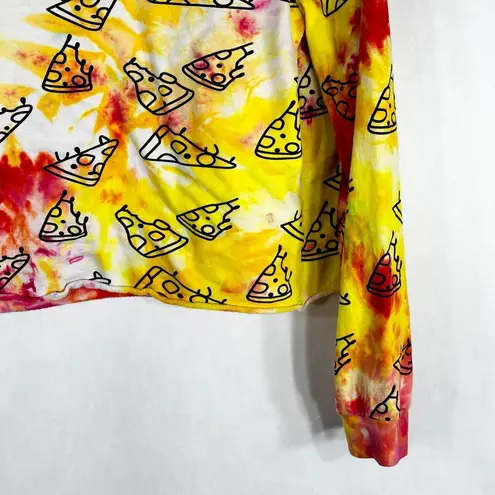On Fire Large Hoodie Pizza Pizzazz Tie Dye All Over Print Yellow Red 1015 - Image 10