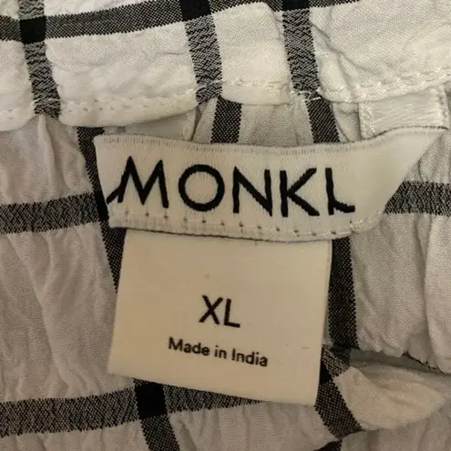 Monki White Grid Checkered Plaid Strapless Sleeveless Midi Tube Tank Dress Sz XL